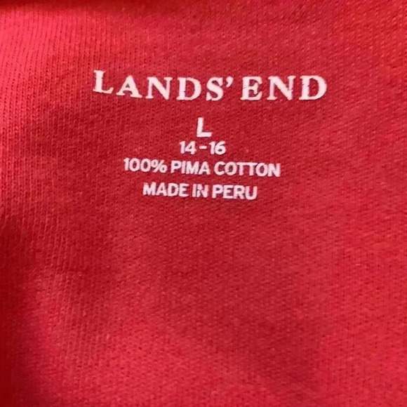 Lands End NWOT Salmon Pink Polo shirt - Picture 3 of 5